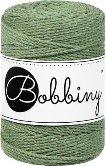 Bobbiny 3PLY Macrame Rope 1,5 mm 100 m Golden Eucalyptus Green Šňůra