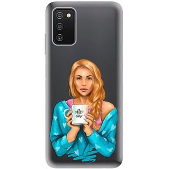 iSaprio Coffe Now pro Redhead pro Samsung Galaxy A03s (cofnored-TPU3-A03s)