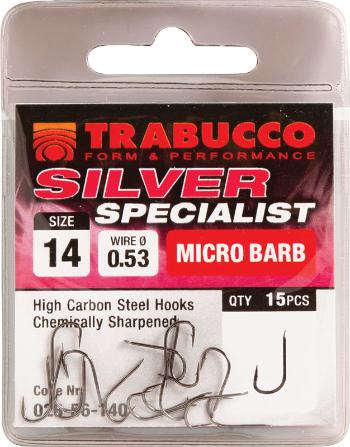 Trabucco háčky silver specialist 15 ks-velikost 14