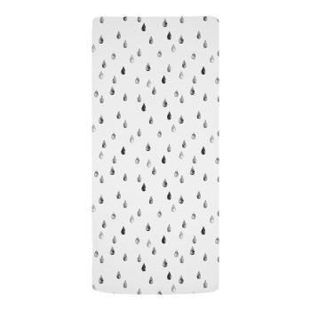 Fekete-fehér gumis pamut-szatén gyerek lepedő babaágyhoz 60x120 cm Bunnies in the Rain – Butter Kings