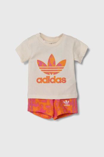 Dětská bavlněná souprava adidas Originals oranžová barva