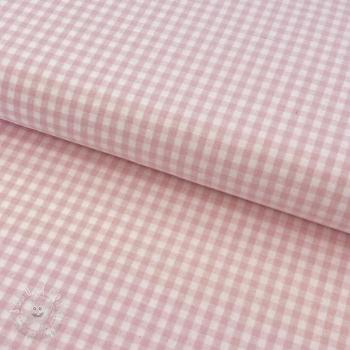 Bavlnená látka YARN DYED CHECK BRUSHED light rose