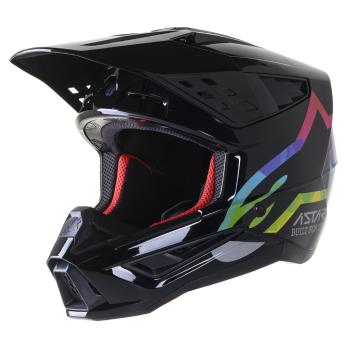 Moto přilba Alpinestars S-M5 Compass černá/stříbrná/barevná lesklá  M (57-58)