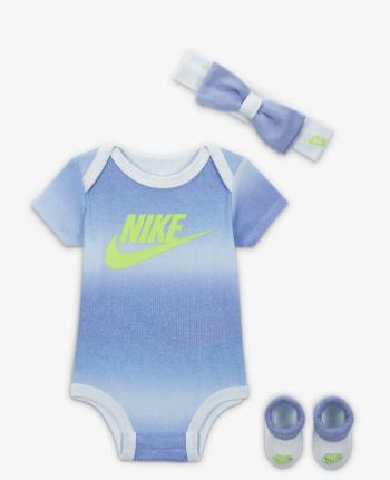 Nike ombre stripe headband, bodysuit & bib  3-piece set 6-12 m