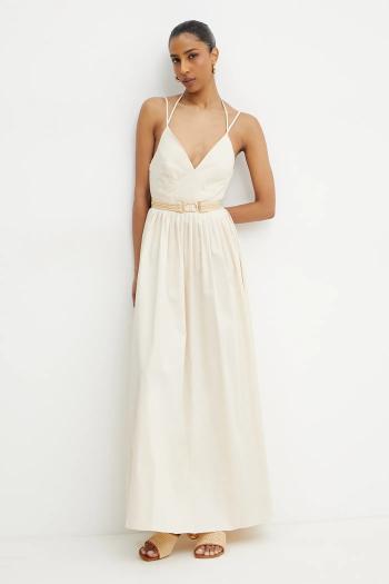 Šaty Twinset béžová farba, maxi, áčkový strih, 251TT2100
