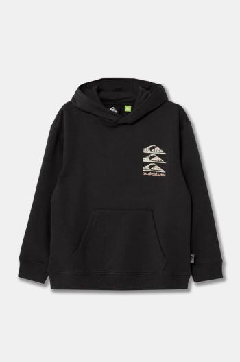 Dětská mikina Quiksilver SCREEN HOODIE šedá barva, s kapucí, s potiskem, EQBFT03896