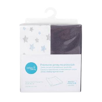 CEBA BABY Poťah na prebaľovaciu podložku 50x70-80 cm Dark Grey+Blue Stars 2 ks