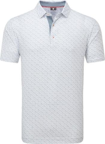Footjoy Figure Print Lisle Mens White/Flint S Polo košile