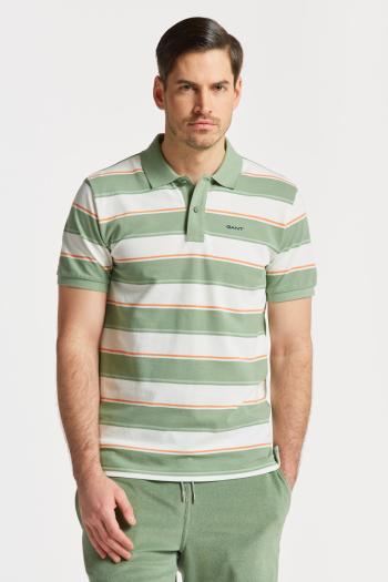 POLOKOŠILE GANT MULTI STRIPE SS PIQUE KALAMATA GREEN