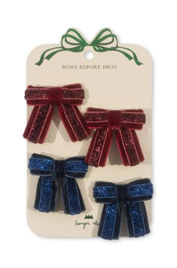 Dětské sponky Konges Sløjd 4 PACK VELVET BOW HAIR CLIPS 4-pack KS101878