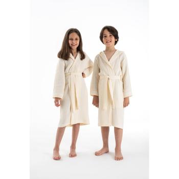 Krémszínű muszlin gyerek fürdőköpeny 9-10 év Muslin – Foutastic