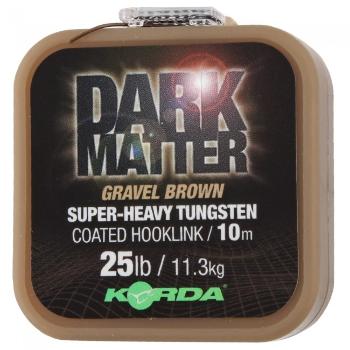 Korda návazcová šňůrka dark matter tungsten coated braid gravel brown 10 m-průměr 18 lb / nosnost 8,2 kg