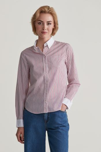 KOŠILE GANT REG CONTRAST COLLAR STRIPED SHIRT RUBY RED