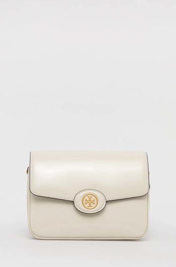 Kožená kabelka Tory Burch Robinson Spazzolato béžová barva, 143122.704