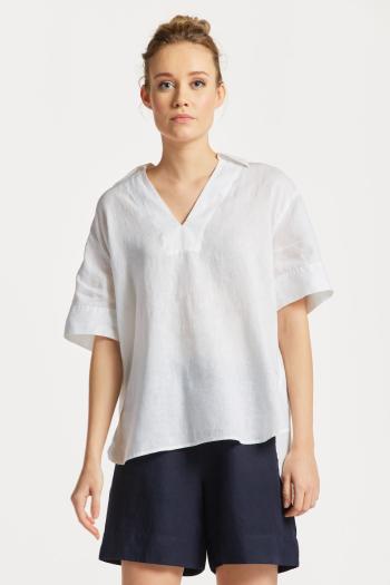 KOŠILE GANT REL POP OVER LINEN SS SHIRT WHITE