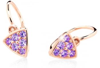 Cutie Jewellery Třpytivé dětské náušnice z růžového zlata C2207-10-X-4 fialová