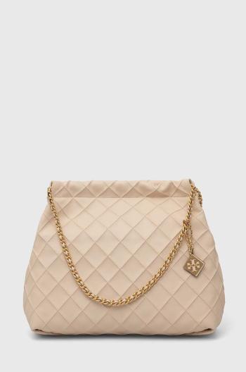 Kožená kabelka Tory Burch Fleming Soft Drawstring béžová barva, 154572.122