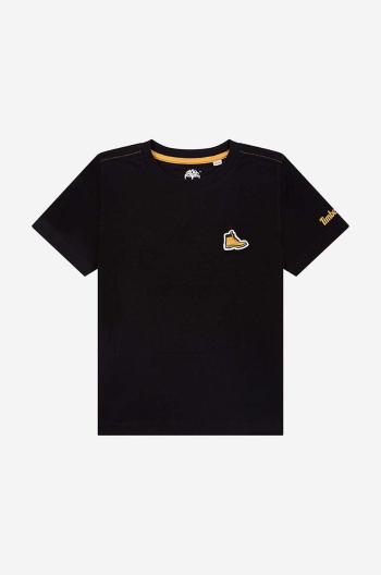 Dětské bavlněné tričko Timberland Short Sleeves Tee-shirt černá barva