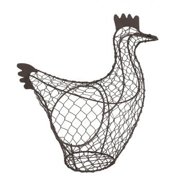 Hnědý drátěný dekorační košík slepička Chicken - 37*16*32 cm 6Y5520