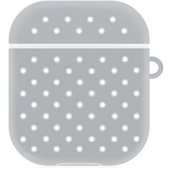 AlzaGuard Silicon Polkadot Case pro AirPods 1. a 2. generace šedo bílé (AGD-ACP1GW)