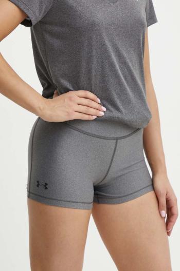 Kraťasy Under Armour dámské, šedá barva, hladké, high waist