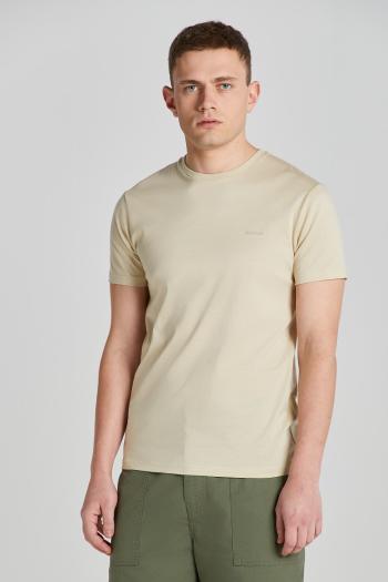 TRIČKO GANT SLIM MERCERIZED SS T-SHIRT SILKY BEIGE