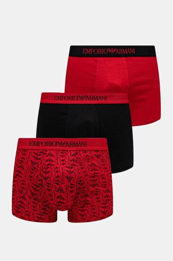 Bavlněné boxerky Emporio Armani Underwear 3-pack červená barva, 111625 4F722