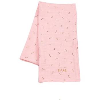 enie baby Mušelínová plienka 70 × 70 cm ružová so zlatými trojuholníčkami (532)