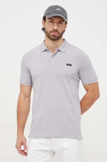 Polo tričko Calvin Klein šedá barva, K10K111196