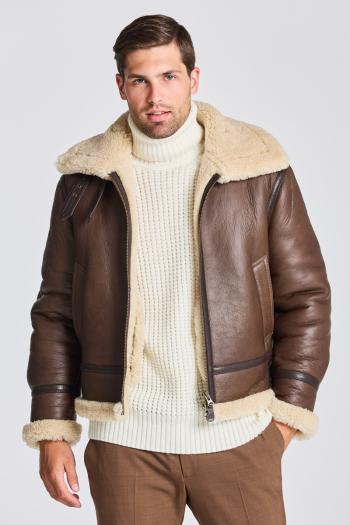 BUNDA GANT D2. SHEARLING JACKET RICH BROWN