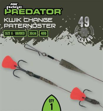 Fox rage predator návazec kwik change paternoster trace 30 cm - velikost 6