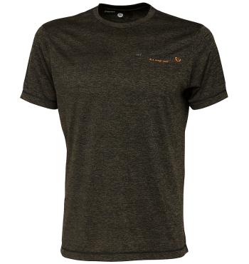 Savage gear triko fighter stretch t shirt burnt olive melange - l