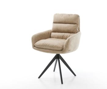 Otočná židle Abelia-Flex s područkami béžová vintage křížová