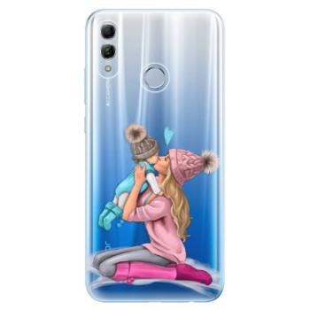 Odolné silikonové pouzdro iSaprio - Kissing Mom - Blond and Boy - Huawei Honor 10 Lite