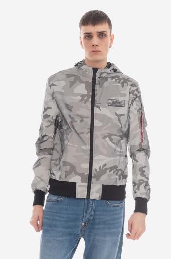 Bunda Alpha Industries MA-1 LW Hooded Refl. Camo 126138RC 125 šedá barva, přechodná