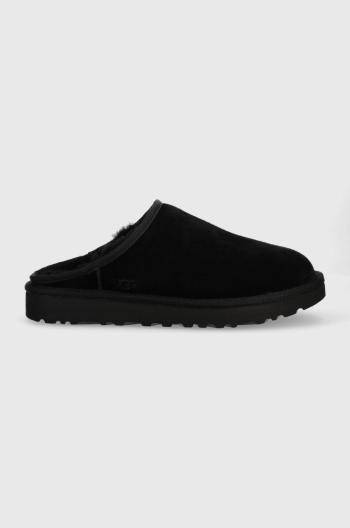 Semišové papuče UGG M Classic Slip-on černá barva, 1129290.BLK-BLK