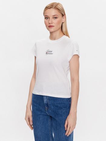 Tommy Jeans dámské bílé tričko - XS (YBR)