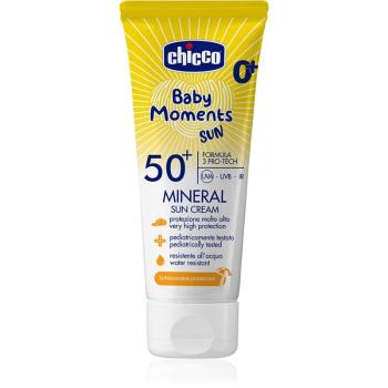 Chicco Baby Moments Sun Mineral opalovací krém pro děti SPF 50+ 0 m+ 75 ml