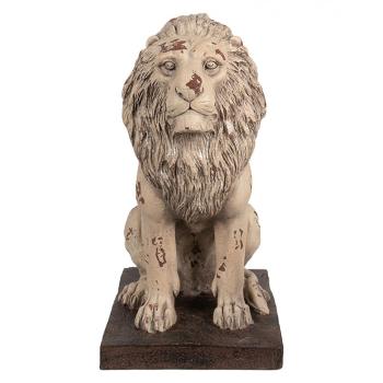 Béžová antik dekorativní socha lev Lion - 30*23*45 cm 6MG0043