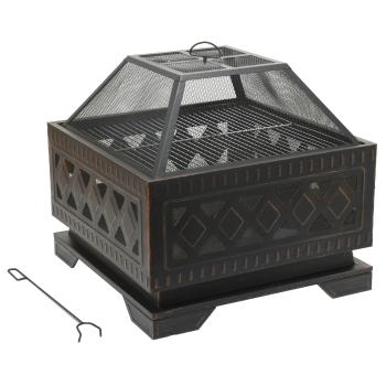 Șemineu cu capac pătrat Cattara 13009, 63,5 x 63,5x 62 cm