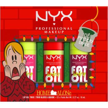 NYX Professional Makeup Home Alone Fat Oil Trio dárková sada na rty odstín Mystery shade 02 1 ks