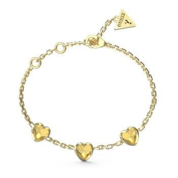 Guess Romantický pozlacený náramek se srdíčky Mon Amour JUBB04611JWYG 21 cm