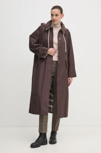 Kabát Barbour X Alexa Natalie Trench Coat dámský, hnědá barva, přechodný, LWB0907