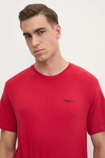 Bavlnené tričko Pepe Jeans CONTRAST CONNOR pánske, červená farba, jednofarebné, PM509933