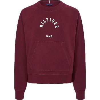 Tommy Hilfiger RLX SUEDED MODAL C-NK SWEATSHIRT Női pulóver, bordó, méret