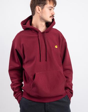 Carhartt WIP Hooded American Script Sweat Malbec L