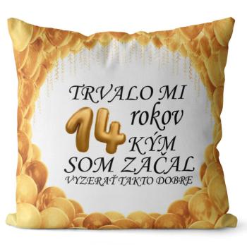 Vankúš Trvalo mi + vek (Veľkosť: 40 x 40 cm, vek: 14)