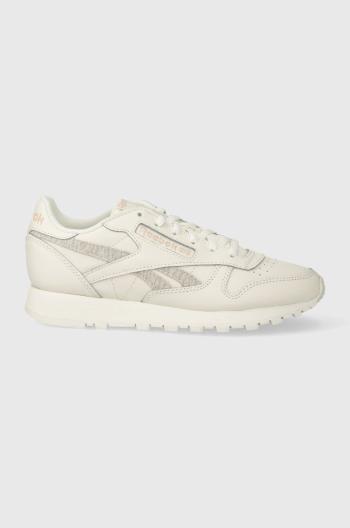 Kožené sneakers boty Reebok CL Leather béžová barva