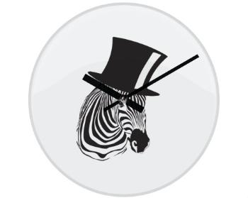 Hodiny skleněné Zebra