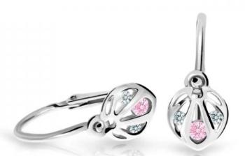 Cutie Jewellery Slušivé dětské náušnice z bílého zlata C2265-10-X-2 růžová